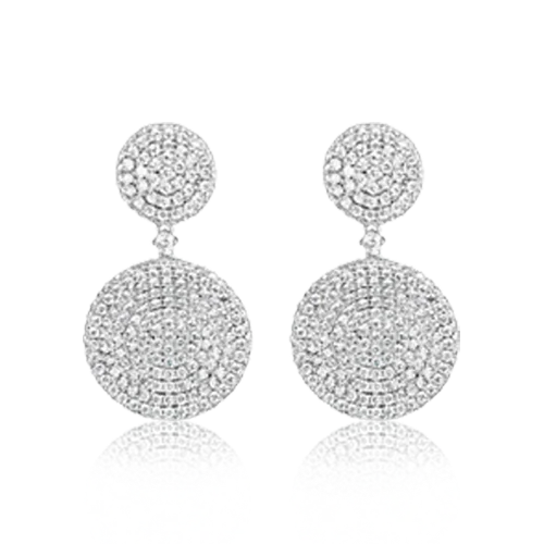 custom letter stud earrings for women -Diamond Double Disc Dangle Earrings