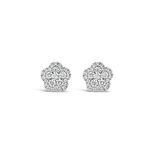 double stud earrings for a unique look -Diamond Flower Earrings