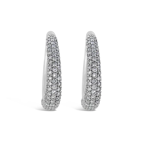 ruby stud earrings for women -Diamond Hoop Earrings