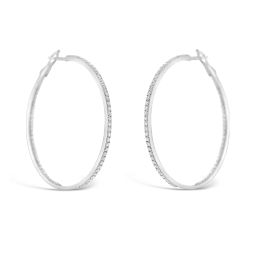 bridal stud earrings for women -Diamond Hoop Earrings