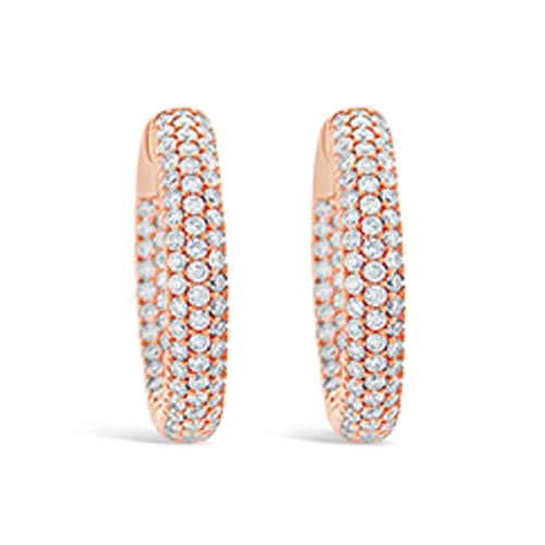 bold stud earrings for fashion lovers -Diamond Hoop Earrings