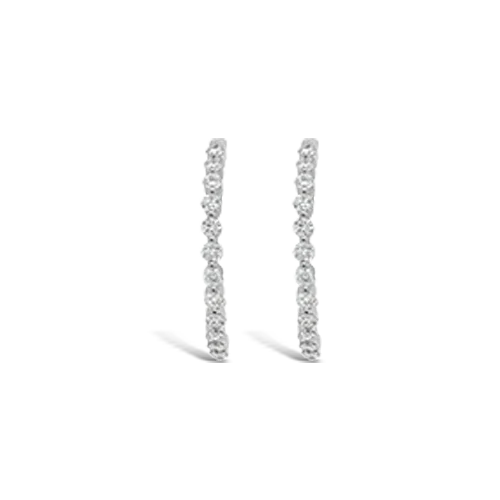 geometric stud earrings for women -Diamond Hoop Earrings