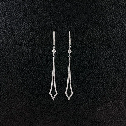 colorful stud earrings for women -Diamond Sword Dangle Earrings