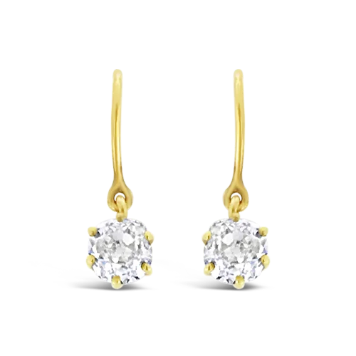 rose gold stud earrings for daily wear -Estate Diamond Earrings