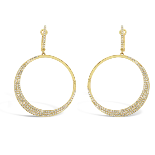 elegant stud earrings for weddings -Gold & Diamond Circle Earrings