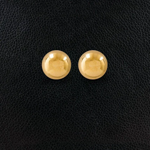 bold stud earrings for fashion lovers -Gold Domed Earrings