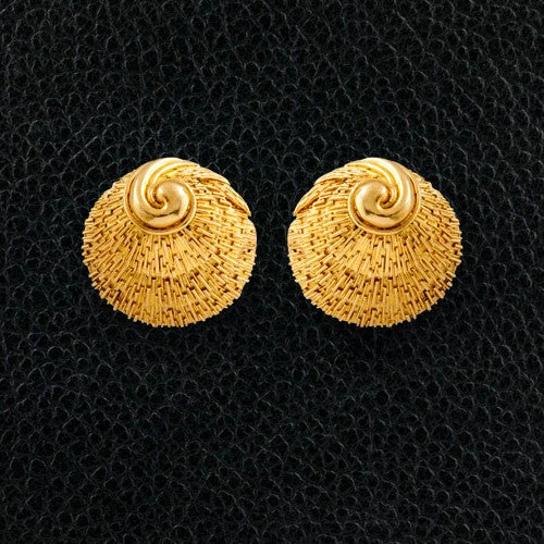 silver stud earrings for men -Gold Shell Estate Earrings