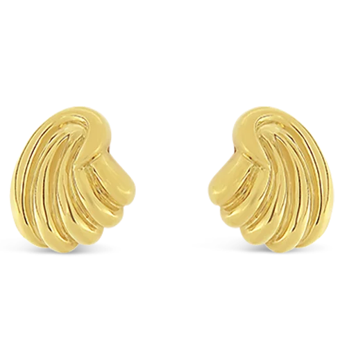 moonstone stud earrings for women -Gold Wave Estate Earrings