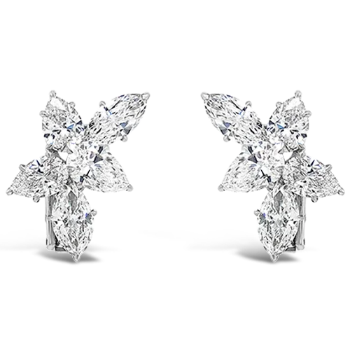 crystal stud earrings for women -Marquise & Pear Shaped Diamond Earrings