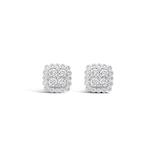 crystal-encrusted stud earrings for women -Multi-diamond Earrings