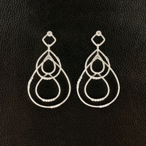 trendy stud earrings for young girls -Multi-drop Design Diamond Earrings