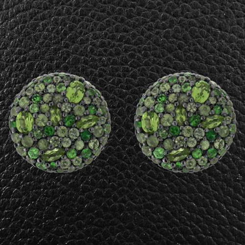 classic gold stud earrings for women -Peridot, Tsavorite & Fancy Sapphire Earrings