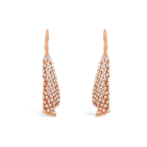 large stud earrings for special occasions -Rose Gold & Diamond Mesh Dangle Earrings