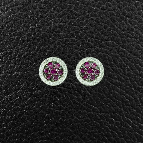 chic stud earrings for weddings -Ruby & Diamond Earrings