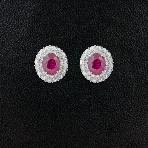 statement stud earrings for bold looks -Ruby & Diamond Earrings