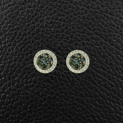 flower stud earrings for women -Sapphire & Diamond Earrings