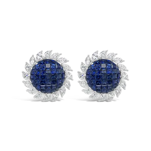 elegant stud earrings for formal events -Sapphire & Diamond Earrings