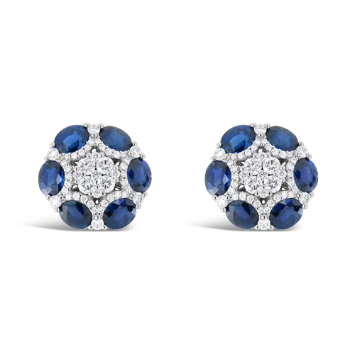 luxury stud earrings for special occasions -Sapphire & Diamond Earrings