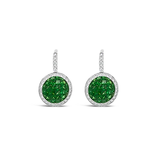 chic pearl stud earrings for bridesmaids -Tsavorite & Diamond Earrings